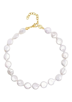Nialaya Jewelry Como flat-pearl choker necklace - White