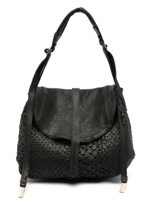 Mialuis perforated flap shoulder bag - Black