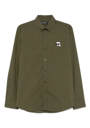 Karl Lagerfeld embroidered-logo shirt - Green