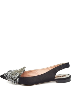 Rochas Vintage beaded slingback ballet flats - Black
