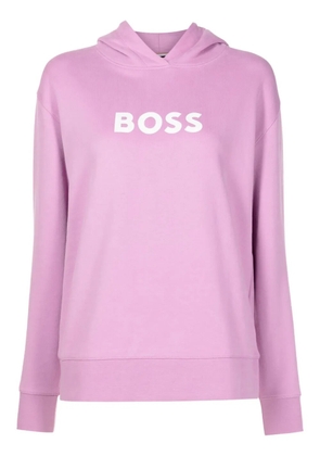 BOSS logo-print cotton hoodie - Pink