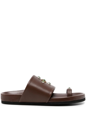 Madison.Maison Tyche Chocolate Toe Ring Sandals - Brown