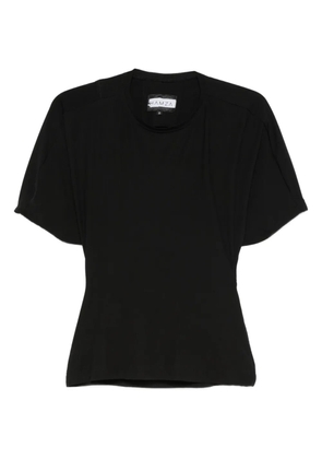 HAMZA puff-sleeve fitted top - Black