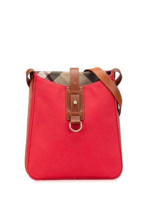 Burberry Pre-Owned 2000-2017 Supernova Check Trimmed Canvas crossbody bag - Red