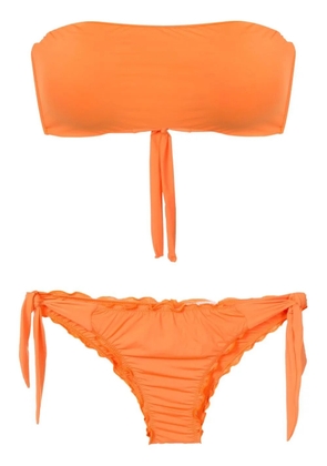 Amir Slama gathered-detailing bandeau bikini - Orange