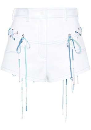 PUCCI lace-up denim shorts - White