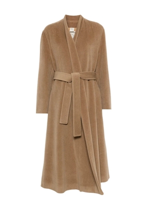 A.N.G.E.L.O. Vintage Cult 1980s wool blend belted coat - Brown