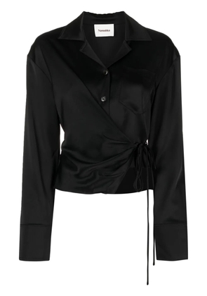 Nanushka Merano wrap shirt - Black