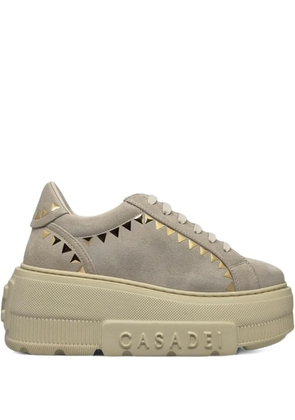 Casadei Nexus studded platform trainers - Neutrals