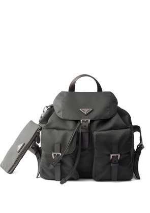 Prada flap-closure front-pockets backpack - Grey