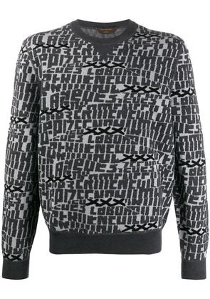 Zegna letter patterned jumper - Grey