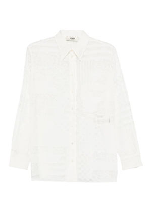 FENDI lace-panel shirt - White
