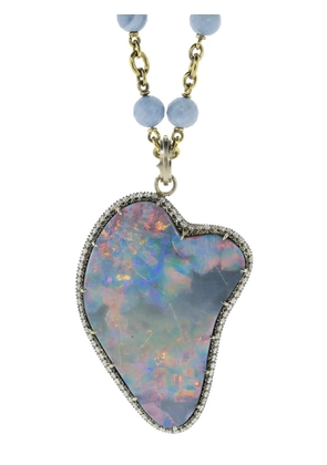 Sylva & Cie 18kt white gold diamond opal pendant