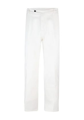 Eleventy button-fastening cotton-blend trousers - White