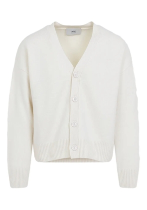 AMI Paris Ami De Coeur button cardigan - White
