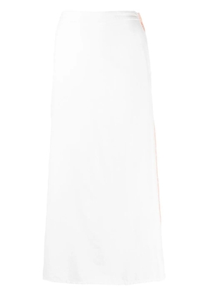 Yohji Yamamoto Pre-Owned 2000s logo-tape midi skirt - White