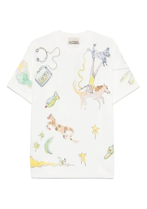 ALEMAIS Anouk illustration-print cotton T-shirt - White