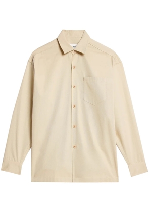 AMI Paris logo-print button-front shirt - Neutrals