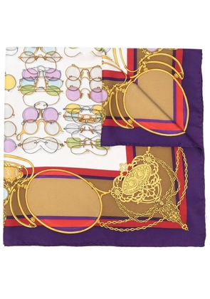Gucci Pre-Owned 1990s sunglass-print silk scarf - Purple
