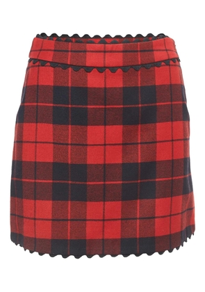 Moschino Pre-Owned scalloped plaid skirt - Red