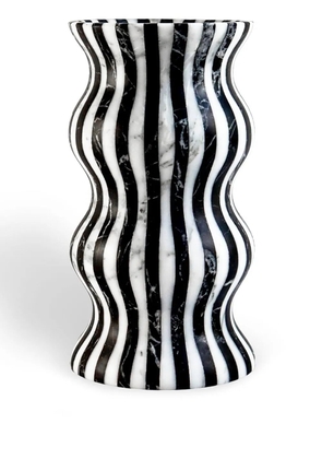 Editions Milano Versilla striped marble vase (15cm) - Black