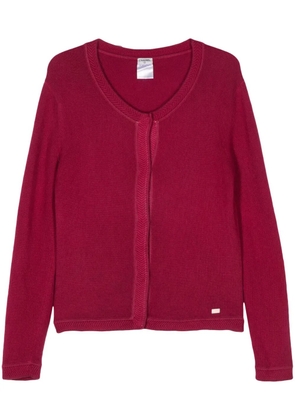 CHANEL Pre-Owned 2003s logo-plaque cardigan - Pink