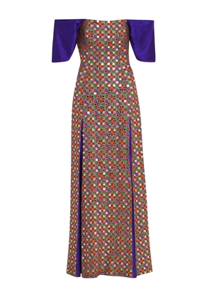 Olympiah Carol floral-embroidered gown - Purple