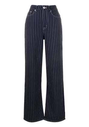 Kenzo stripe-print straight-leg trousers - Blue