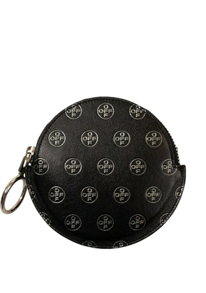 Off-White logo-pattern coin pouch - Black