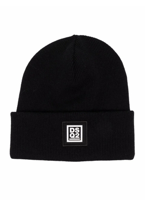 DSQUARED2 logo-patch beanie hat - Black