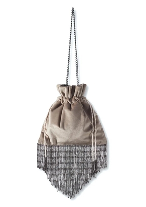 Nannacay Louise fringed shoulder bag - Neutrals