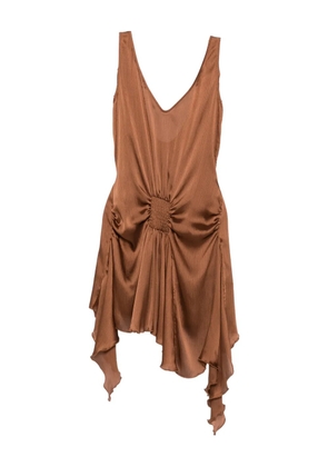 SIEDRES ruffled dress - Brown
