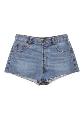 Mainless frayed denim shorts - Blue