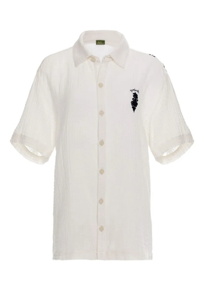 Agua Bendita Jack floral-embroidered shirt - White