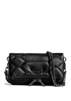 Zadig&Voltaire mini Rock Nano quilted chain clutch - Black