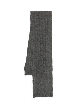 Herno logo-plaque ribbed-knit scarf - Grey
