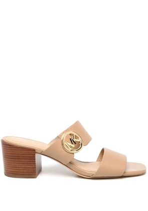 Michael Kors Summer logo-plaque mules - Brown