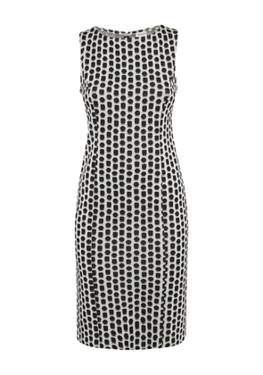 Armani Vintage geometric-pattern sleeveless dress - White
