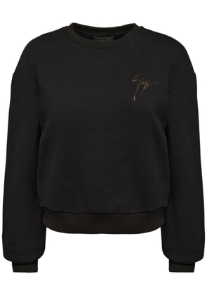 Giuseppe Zanotti Sauvanne crystal-logo sweatshirt - Black