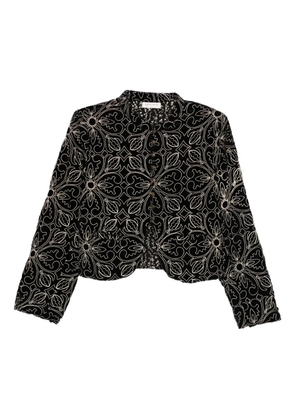 MAISON HOTEL floral-embroidered velvet jacket - Black