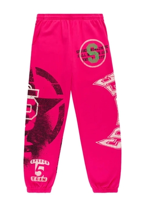SP5DER Stencil track pants - Pink