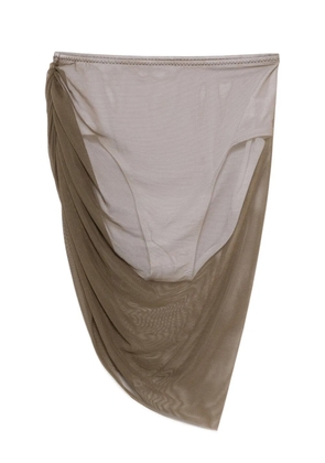 Norma Kamali Diana draped mesh mini skirt - Green