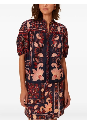 FARM Rio floral buttoned top - Blue