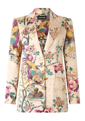Roberto Cavalli floral-print jacket - Neutrals