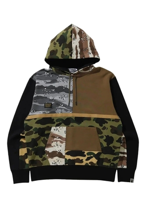 A BATHING APE® patchwork pullover hoodie - Green