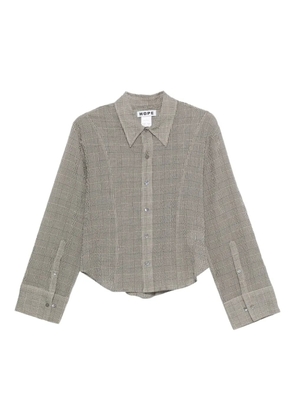 Hope crinkled check-pattern shirt - Grey