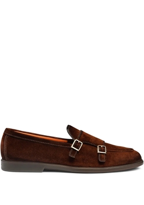 Santoni suede monk shoes - Brown