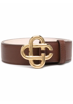 Casablanca logo-plaque leather belt - Brown