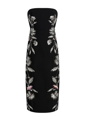 Cinq A Sept Niles floral-strapless midi dress - Black