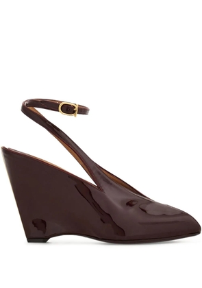 Ferragamo 90mm peep-toe wedge pumps - Purple
